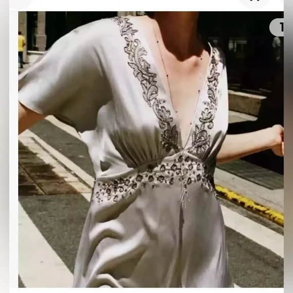 zara grey embroidered dress Simple Backless Mermaid Satin Wedding Dress